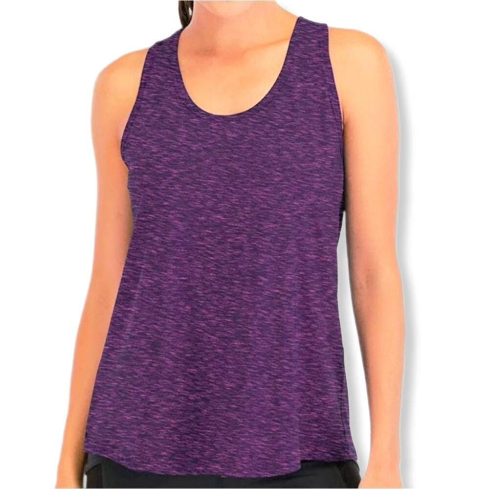 IACTIVE Women Athletic Tank Top L Magenta Cross Back Running Workout Yoga NEW